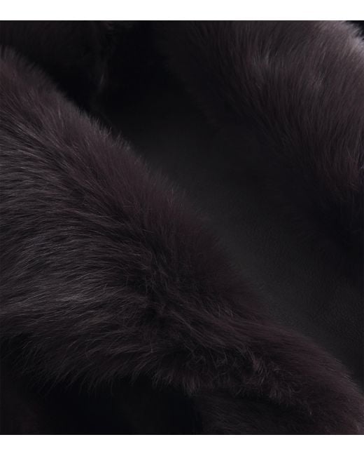 Nour Hammour Black Shearling Isadora Coat