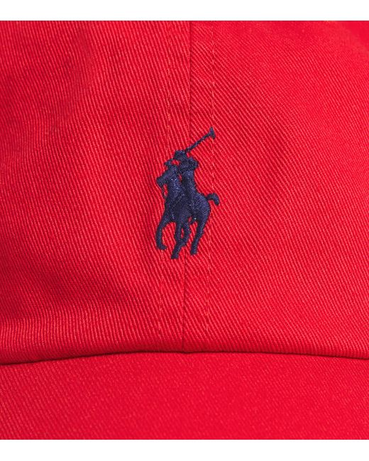 Polo Ralph Lauren Red Cotton Logo Baseball Cap for men