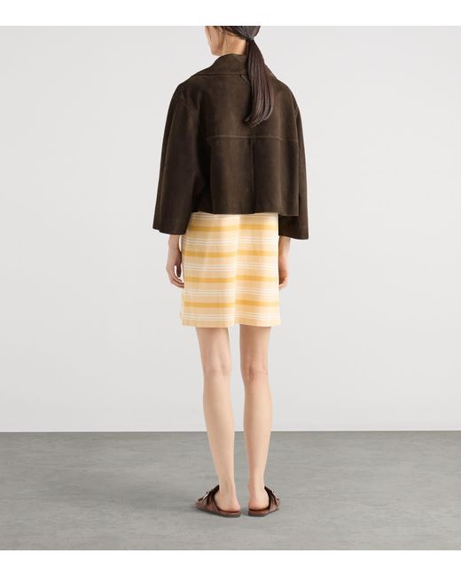 Prada Brown Lamb Suede Cropped Jacket