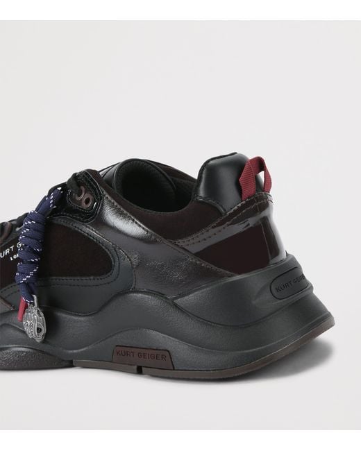 Kurt Geiger Black Leather Royston Sneakers for men