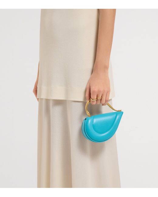 BVLGARI Blue Mini Leather Serpenti Cuoricino Top-Handle Bag