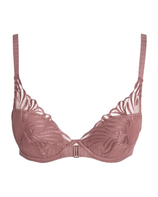 Chantelle Pink Lace Legend Plunge T-Shirt Bra