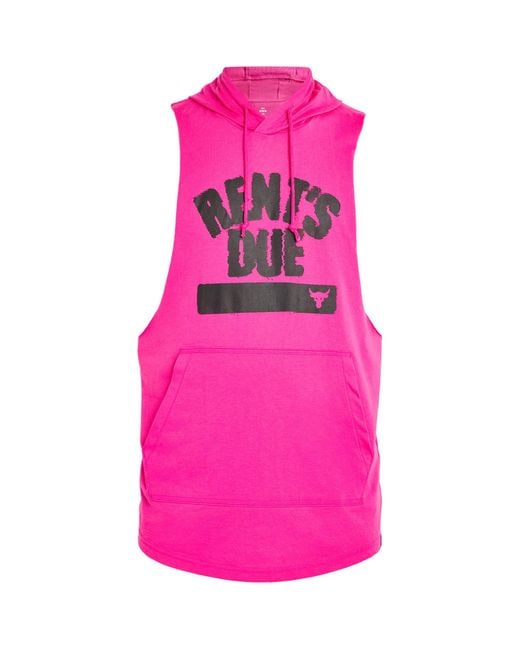 Under Armour Pink Project Rock Graphic Hoodie for men