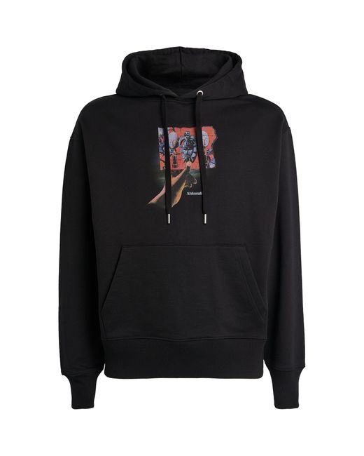 Ahluwalia Black Recognise Me Graphic Print Hoodie for men