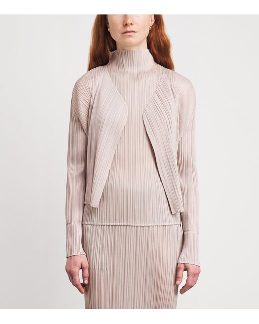 Pleats Please Issey Miyake Pink New Colorful Basics Cardigan