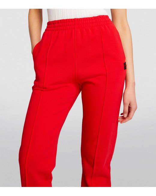 DKNY Red Cotton Terry Logo Sweatpants