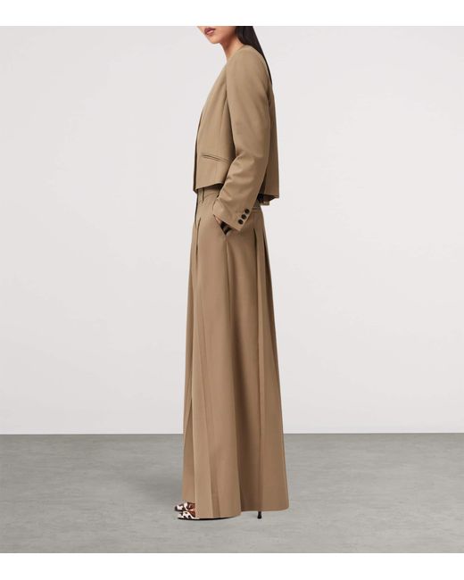 AllSaints Natural Wool-Blend Wide-Leg Poppy Trousers