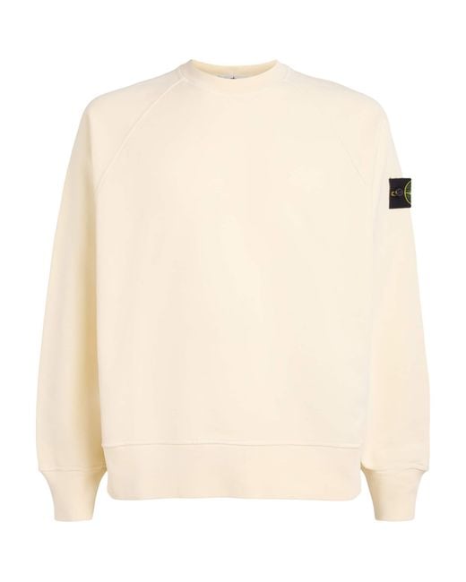 Stone Island Natural Cotton Compass Logo Sweatshirt for men