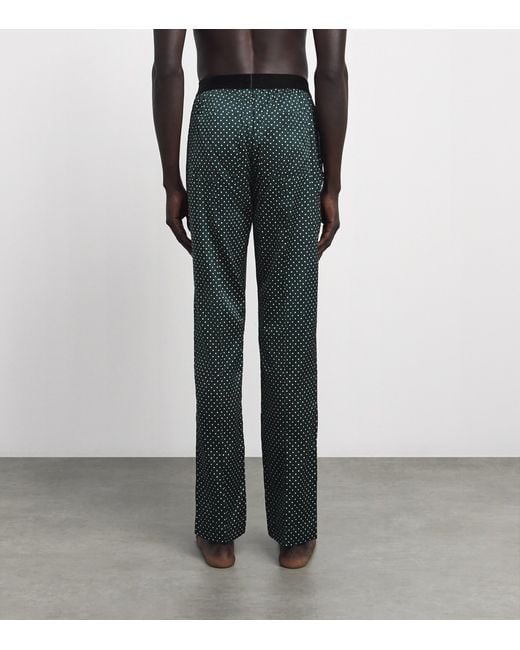 Tom Ford Gray Stretch-Silk Polka Dot Pyjama Bottoms for men