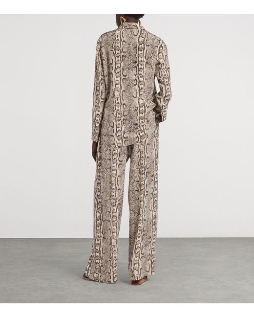 Balenciaga White Silk Python Print Shirt