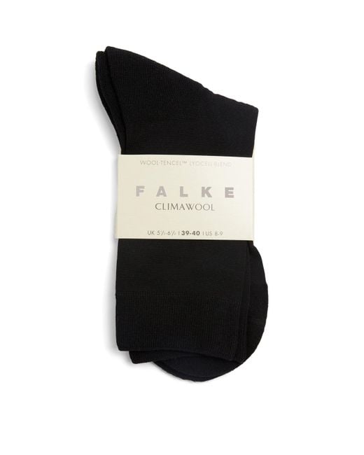 Falke Black Climawool Socks