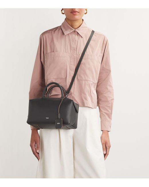 Max Mara Black Leather Satchel Top-Handle Bag