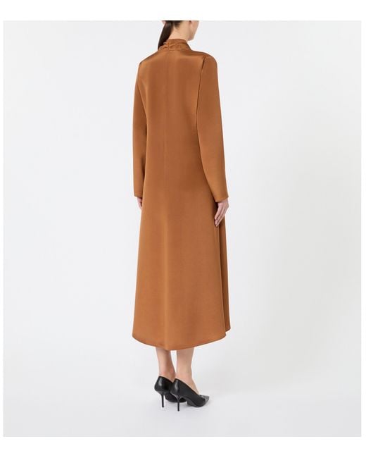 Max Mara Brown Silk Midi Dress