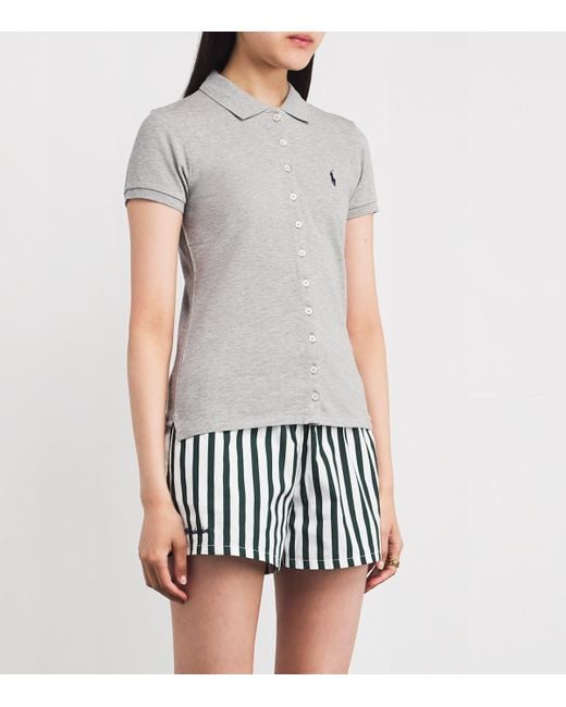 Polo Ralph Lauren Gray Stretch-Cotton Piqué Polo Shirt