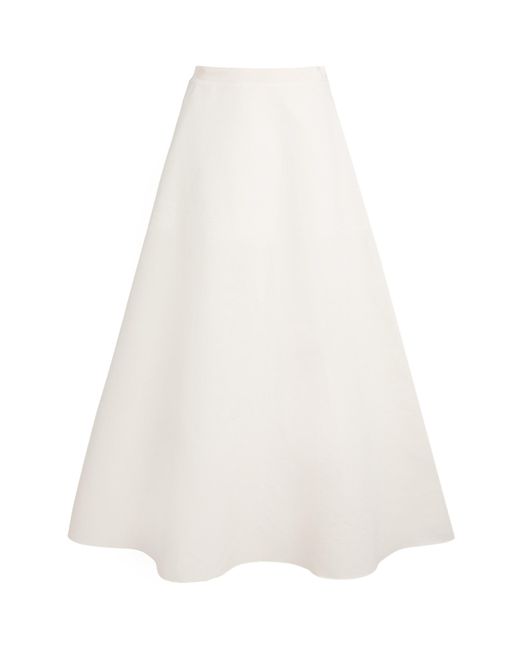 FFORME White Cotton-Silk Deeta Maxi Skirt