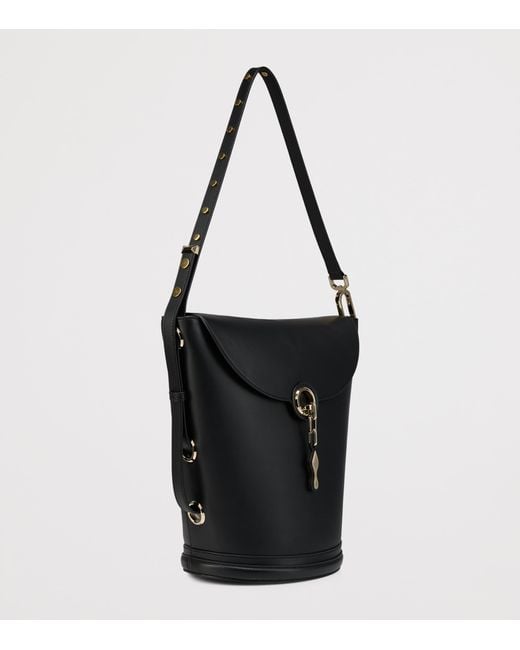 Christian Louboutin Black Flo Large Leather Bucket Bag