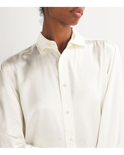 Polo Ralph Lauren White Mulberry Silk Shirt
