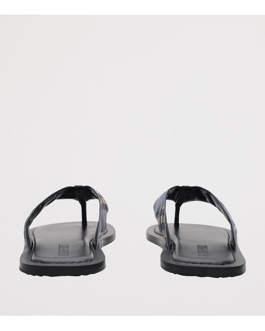 Burberry Blue Check Pavilion Sandals for men