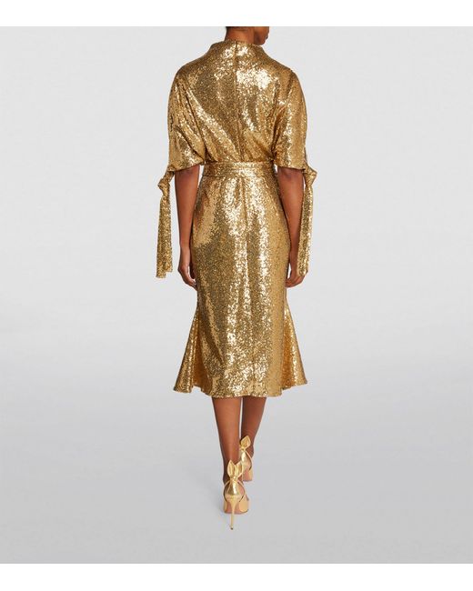 Edeline Lee Metallic Sequin-embellished Pedernal Midi Dress