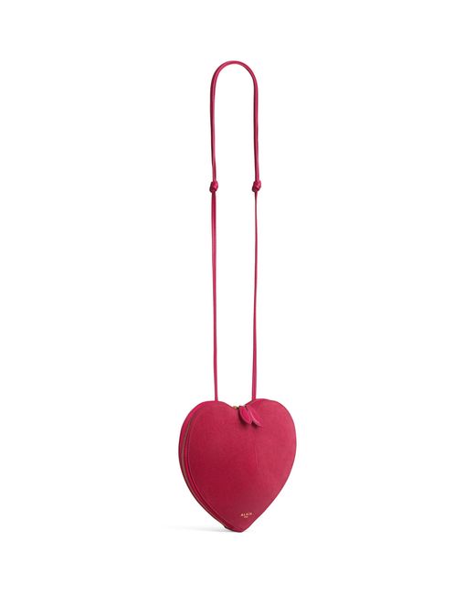 Alaïa Red Suede Le Coeur Shoulder Bag