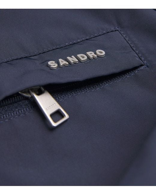 Sandro Blue Padded Logo Jacket for men