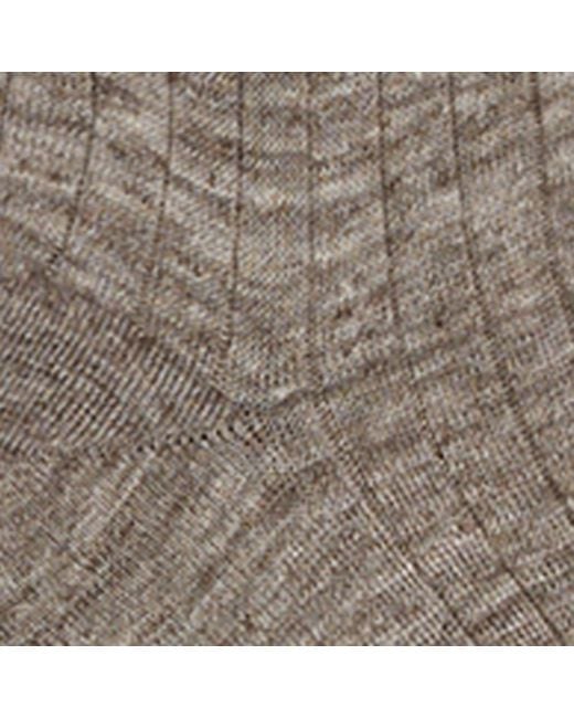 Dunhill Brown Linen-Blend Ribbed Socks for men