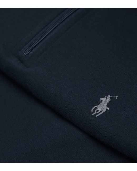 Polo Ralph Lauren Blue Cotton-Blend Quarter-Zip Sweater for men