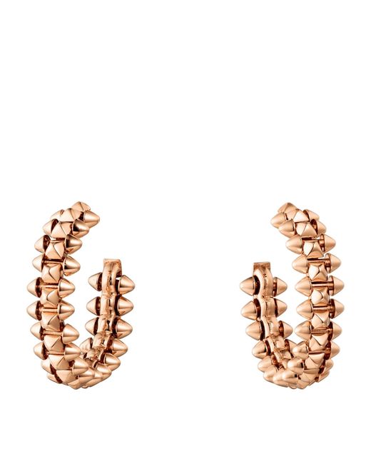 Cartier Metallic Rose Gold Clash De Hoop Earrings