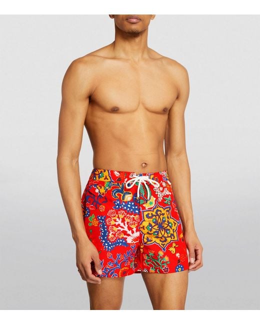 Polo Ralph Lauren Red Printed Swim Shorts for men