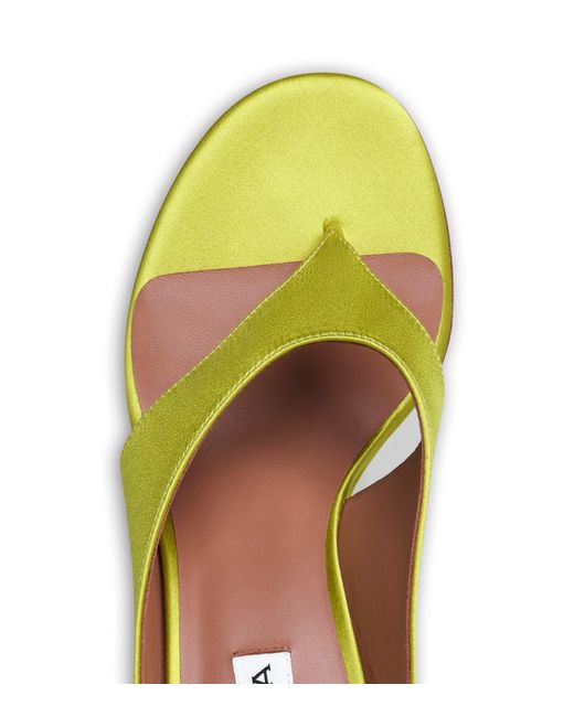 Alaïa Yellow Satin Cube Wedge Sandals 75