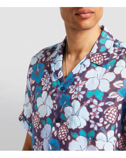Vilebrequin Blue Tropical Turtles Print Charli Shirt for men