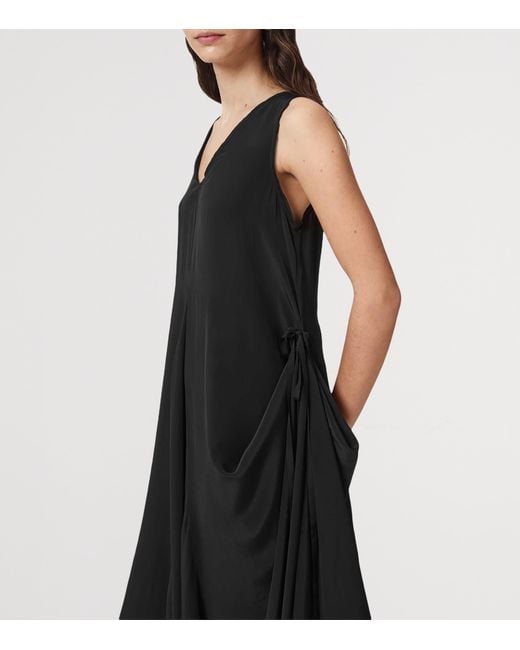 AllSaints Black Adjustable Sybil Midi Dress
