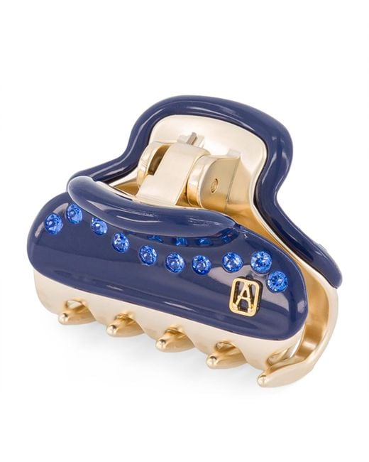 Alexandre De Paris Blue Plated Crystal-Embellished Claw Hair Clip