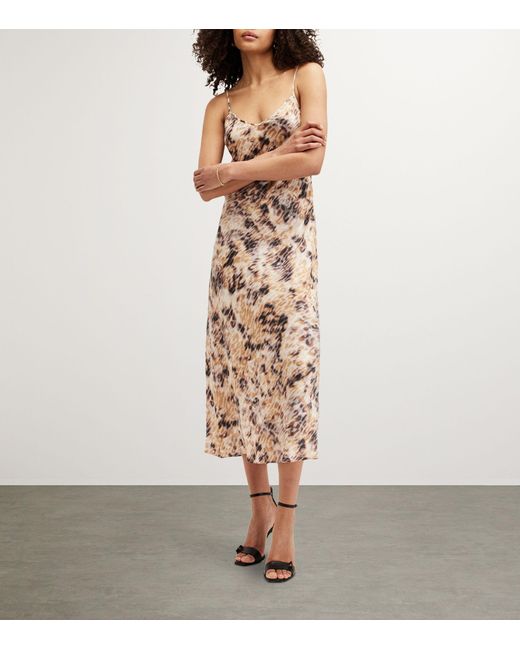 AllSaints Metallic Leopard Print Bryony Carmina Dress