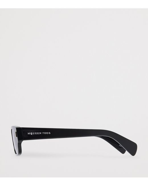 McQueen Black Rectangular Panthos Sunglasses