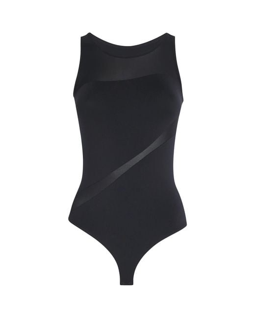 Wolford Black Sheer Panel Bodysuit