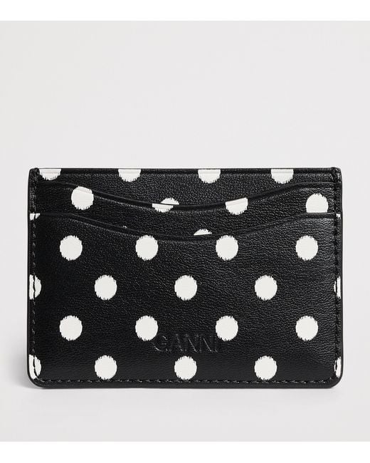 Ganni Black Polka-Dot Card Holder