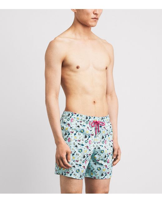 Vilebrequin Blue Printed Moorise Swim Shorts for men