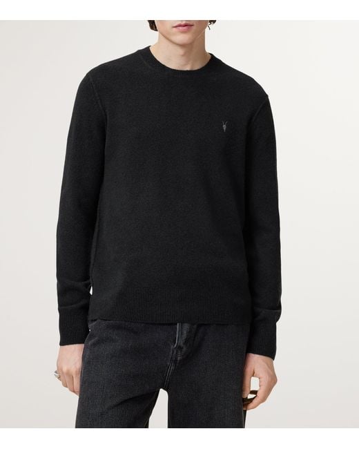 AllSaints Black Crew-Neck Statten Sweater for men