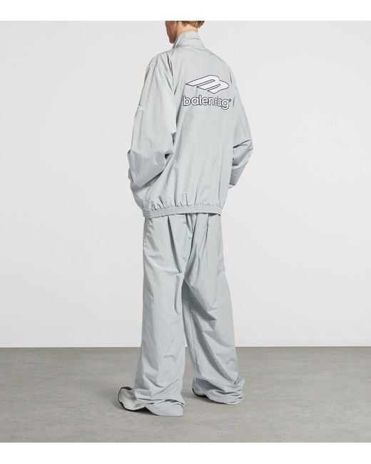 Balenciaga Gray Cotton-Blend Technical Trousers for men