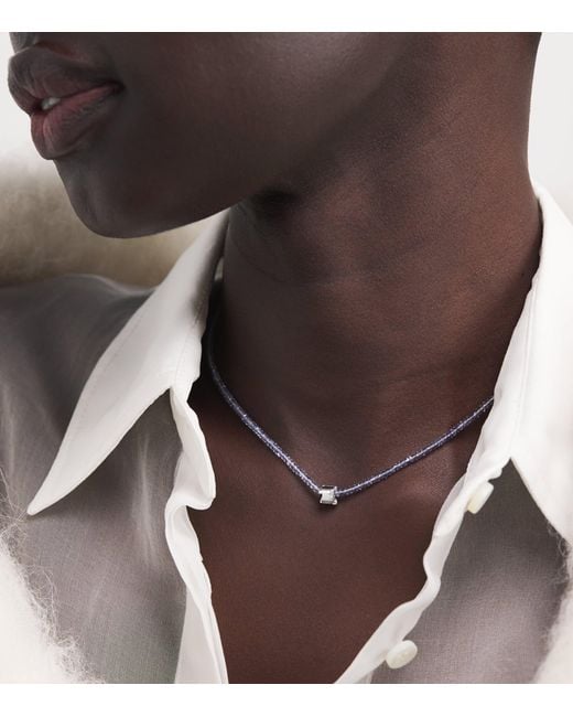 Suzanne Kalan Metallic And Iolite Infinite Beaded Necklace