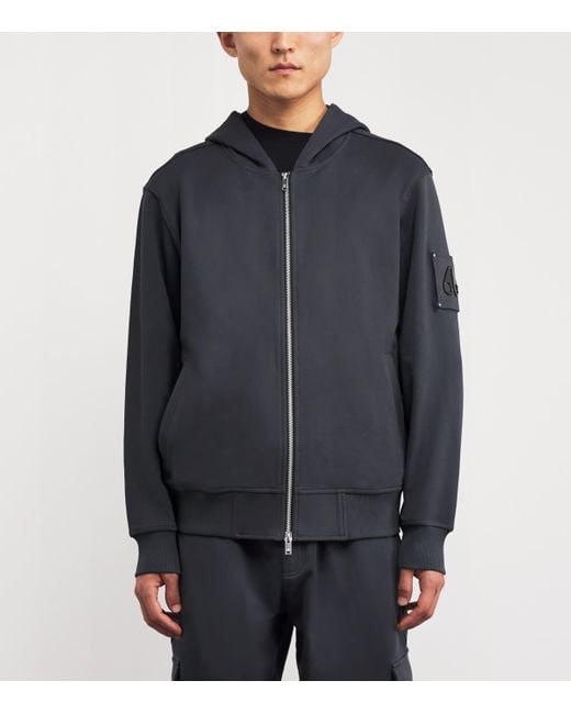Moose Knuckles Black Cotton Hartsfield Zip-Up Hoodie for men