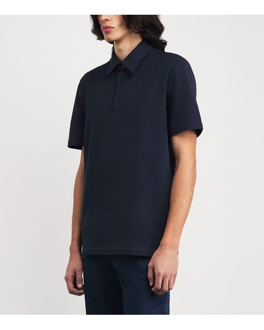 Brioni Blue Cotton-Silk Polo Shirt for men