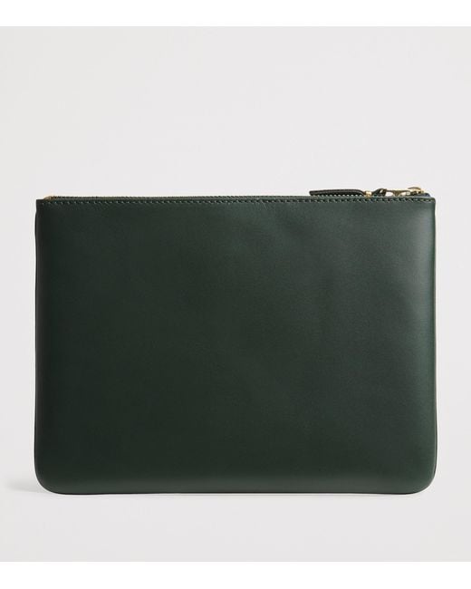 Comme des Garçons Green Large Leather Pouch for men