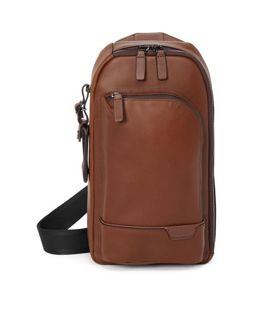 Tumi Brown Harrison Leather Cross-body Bag