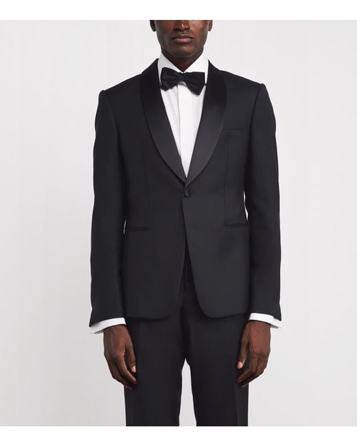 Emporio Armani Black Virgin Wool Blazer for men
