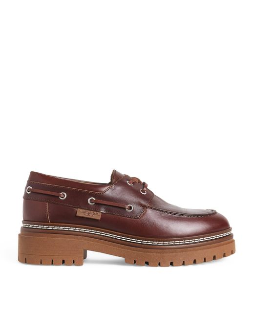Weekend by Maxmara Brown Leather Heeled Boat Shoes