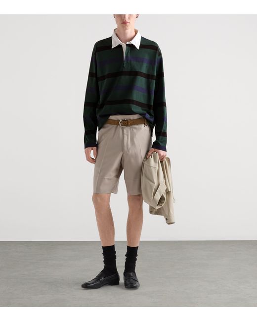 Prada Black Cotton Oversized Polo Shirt for men