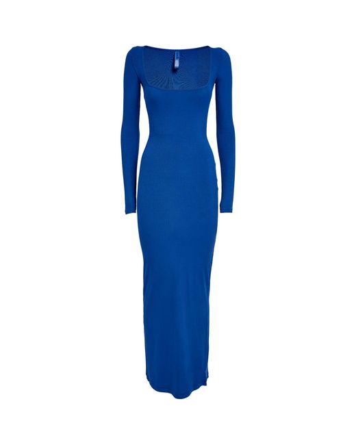 Skims Long-sleeve Soft Lounge Slip Dress in Blue | Lyst Canada Skims Long-sleeve Soft Lounge Slip Dress in Blue | Lyst Canada