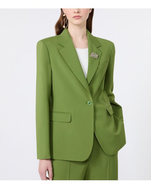 Weekend by Maxmara Green Virgin Wool Blazer